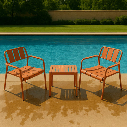 2-Piece PP Single Seater Chairs   Coffee Table Set   Indoor Outdoor Multi  Purpose Furniture For Living Room, Balcony, Beach