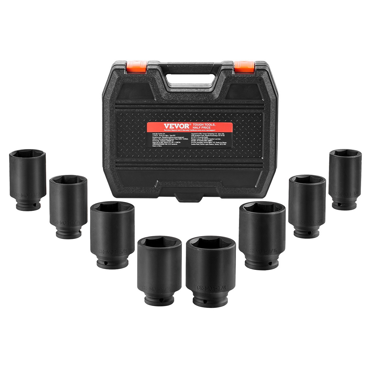 a black tool box with many sockets