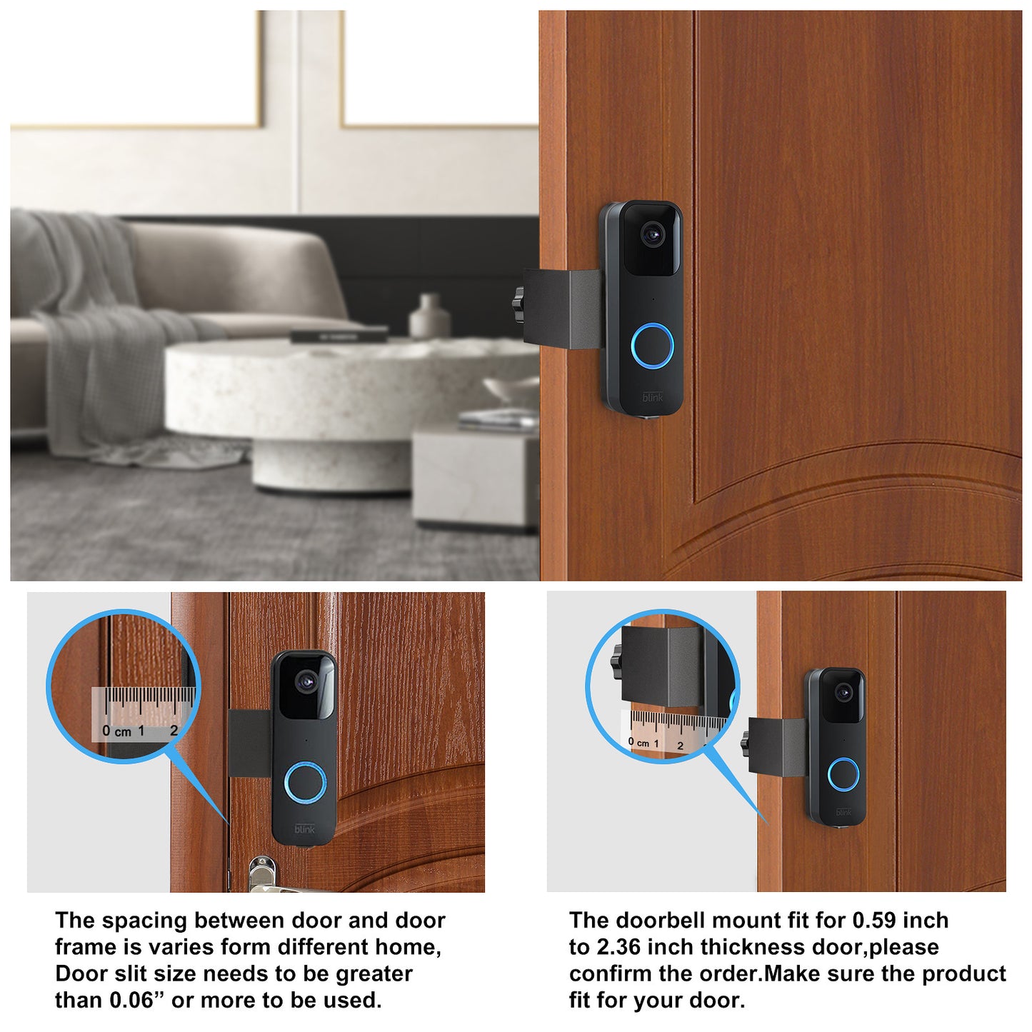 Doorbell Punch-free Anti-theft Fixed Door Holder Metal Bracket