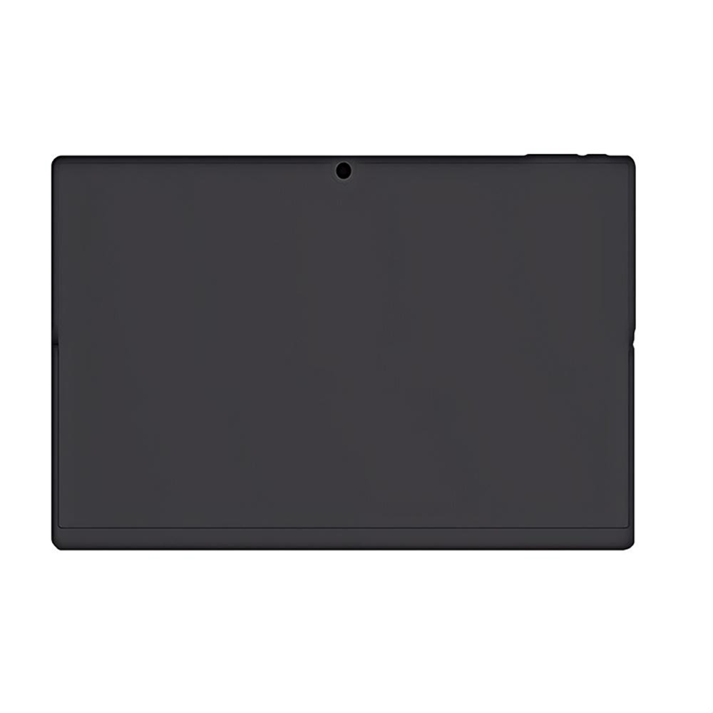 a black tablet with a white background