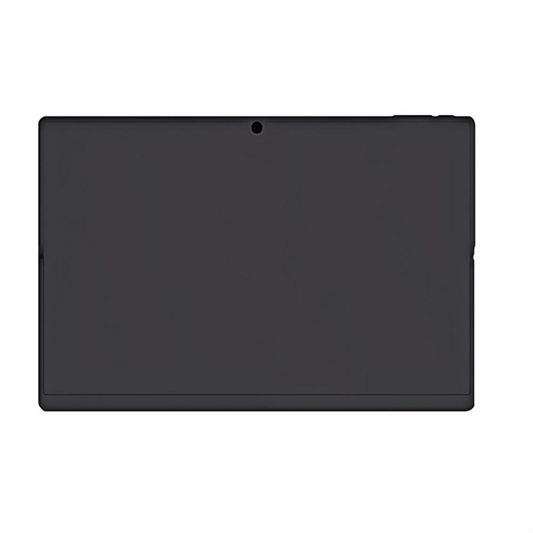 a black tablet with a white background