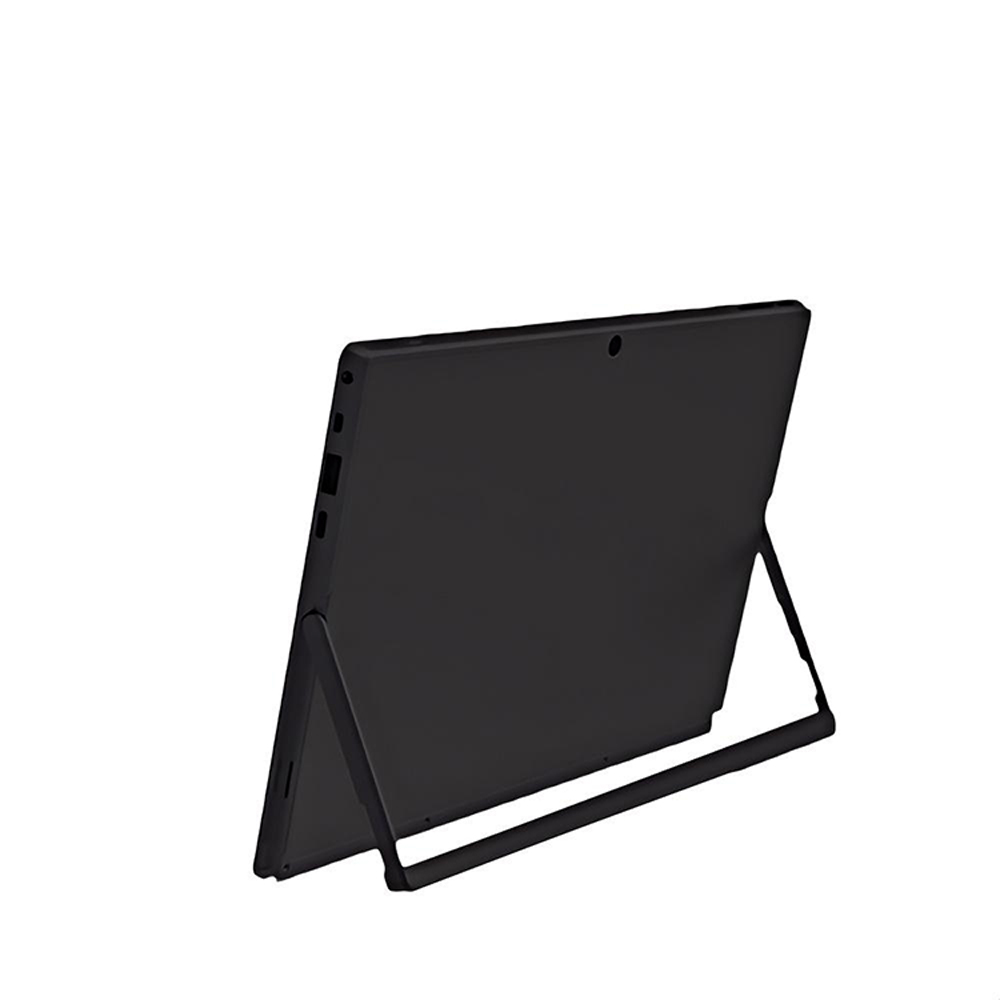 a black rectangular device with a stand