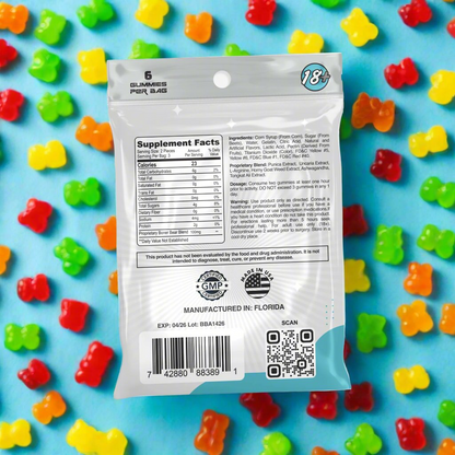 Boner Bears Gummies for Male Performance Enhancement - Natural Libido Booster (6 Gummies/Pack)