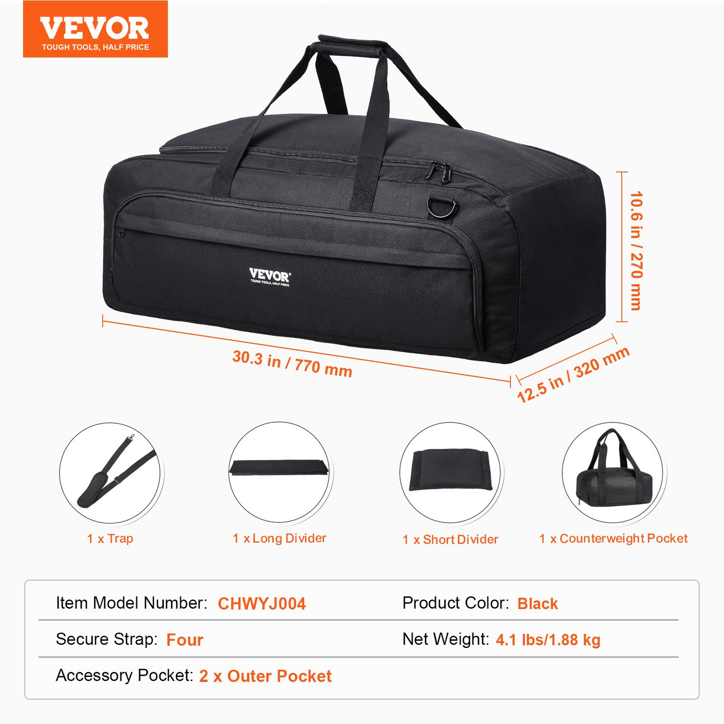 VEVOR Telescope Case 30.3" Multipurpose Shock-Absorbent Telescope Storage Bag