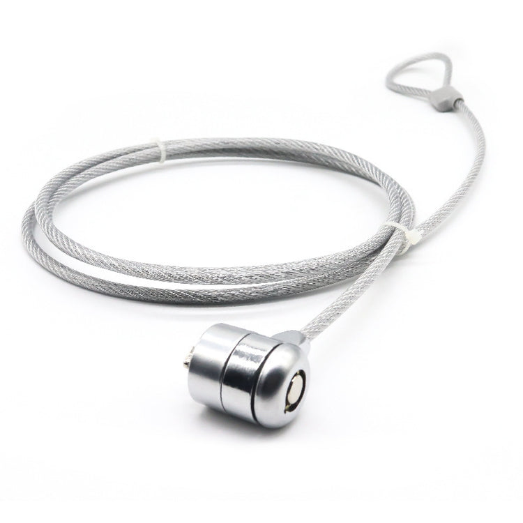a silver lock with a round lock on a white background