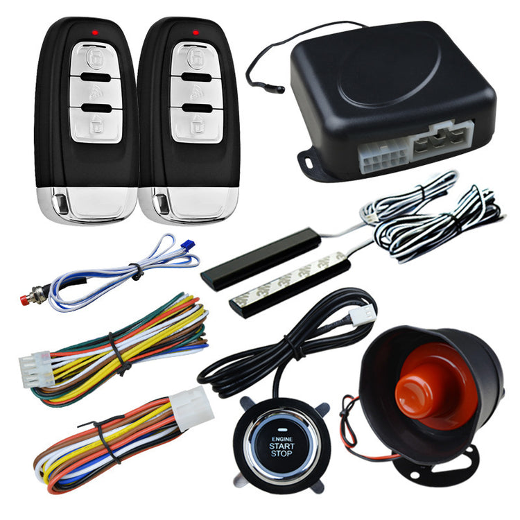 a close-up of a car alarm system