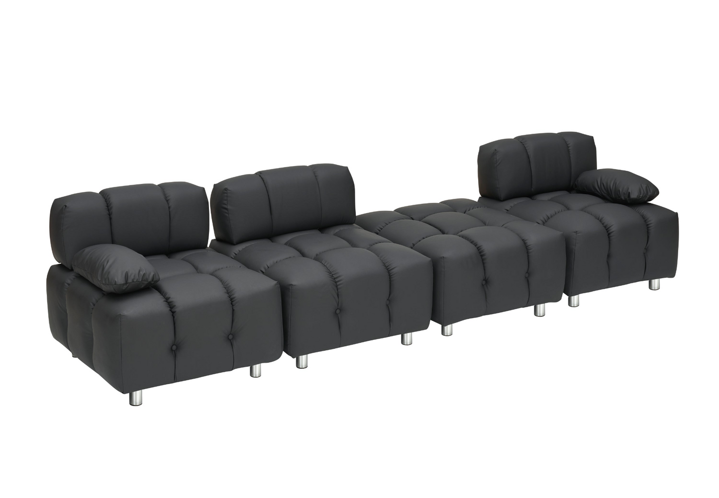 A 90.60-inch technology cloth black sofa, waterproof, stain and cat scratch resistant, can comfortably sit in the apartment bedroom without taking up space.