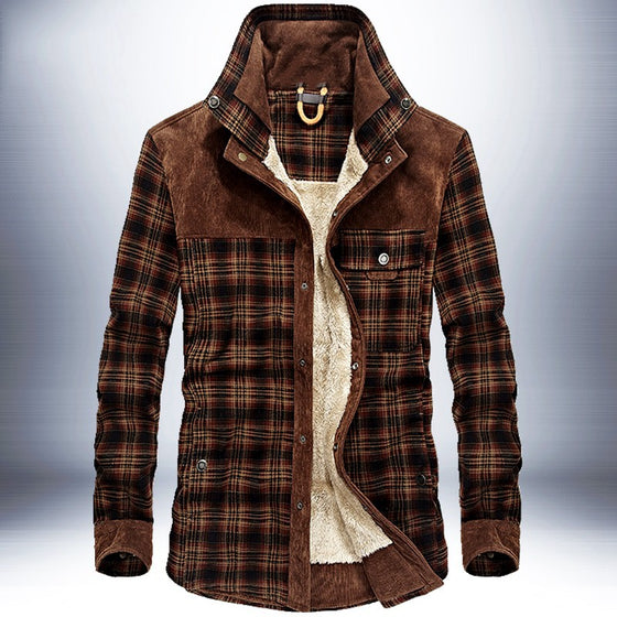 Men's Winter Plaid Fleece-Lined Jacket