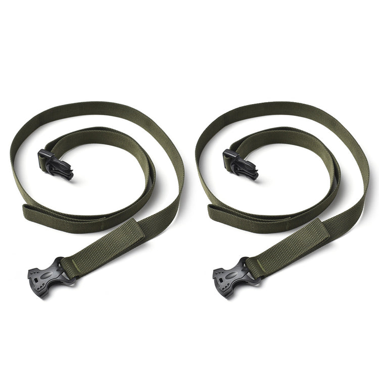 a pair of green straps