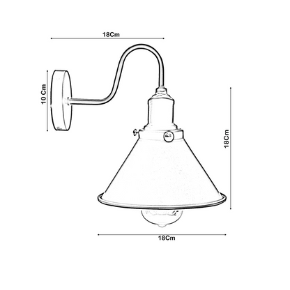 Industrial Metal Wall Light Fitting Vintage Cone shape Wall Sconce~3388