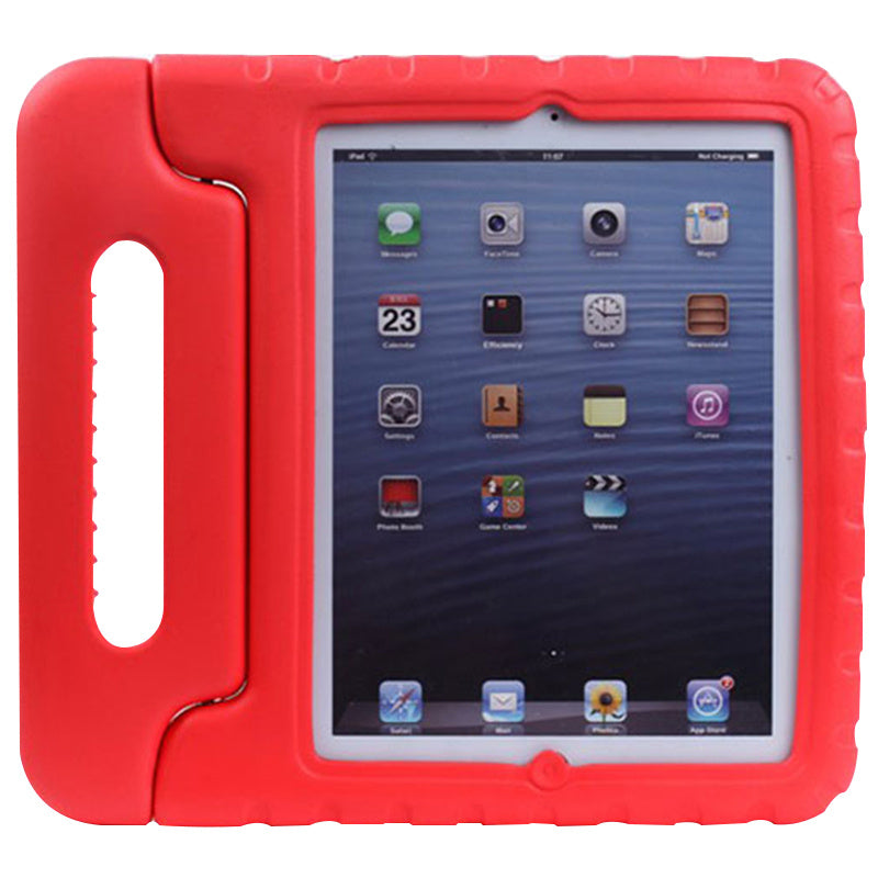 a red case with a tablet