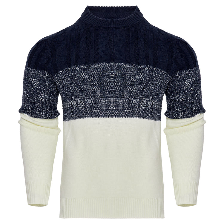 a sweater with a white and blue sweater