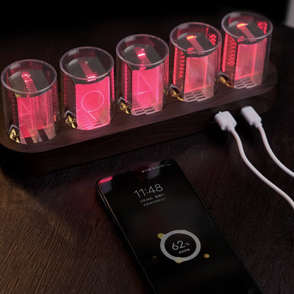 Colorful Night Light Retro Mechanical Wind Electronic Clock