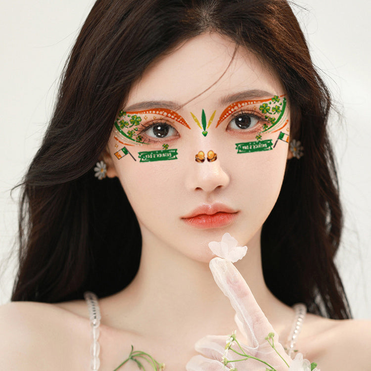 a woman with a painted face