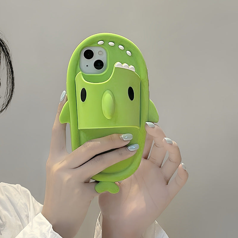 a person holding a phone case