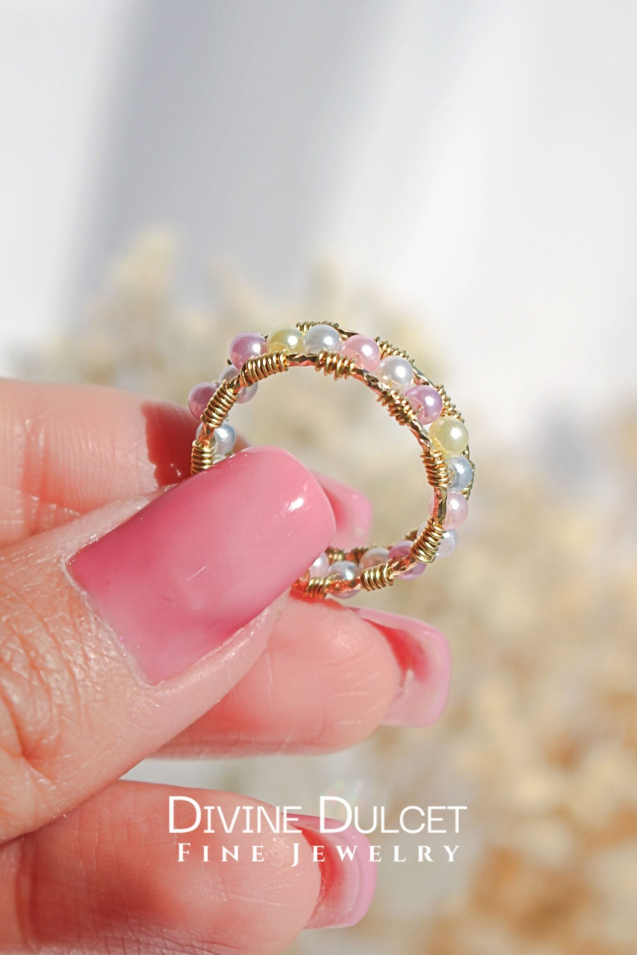 "Pastel Vibes" | 18K Pastel Rainbow Hand Wired Band Ring