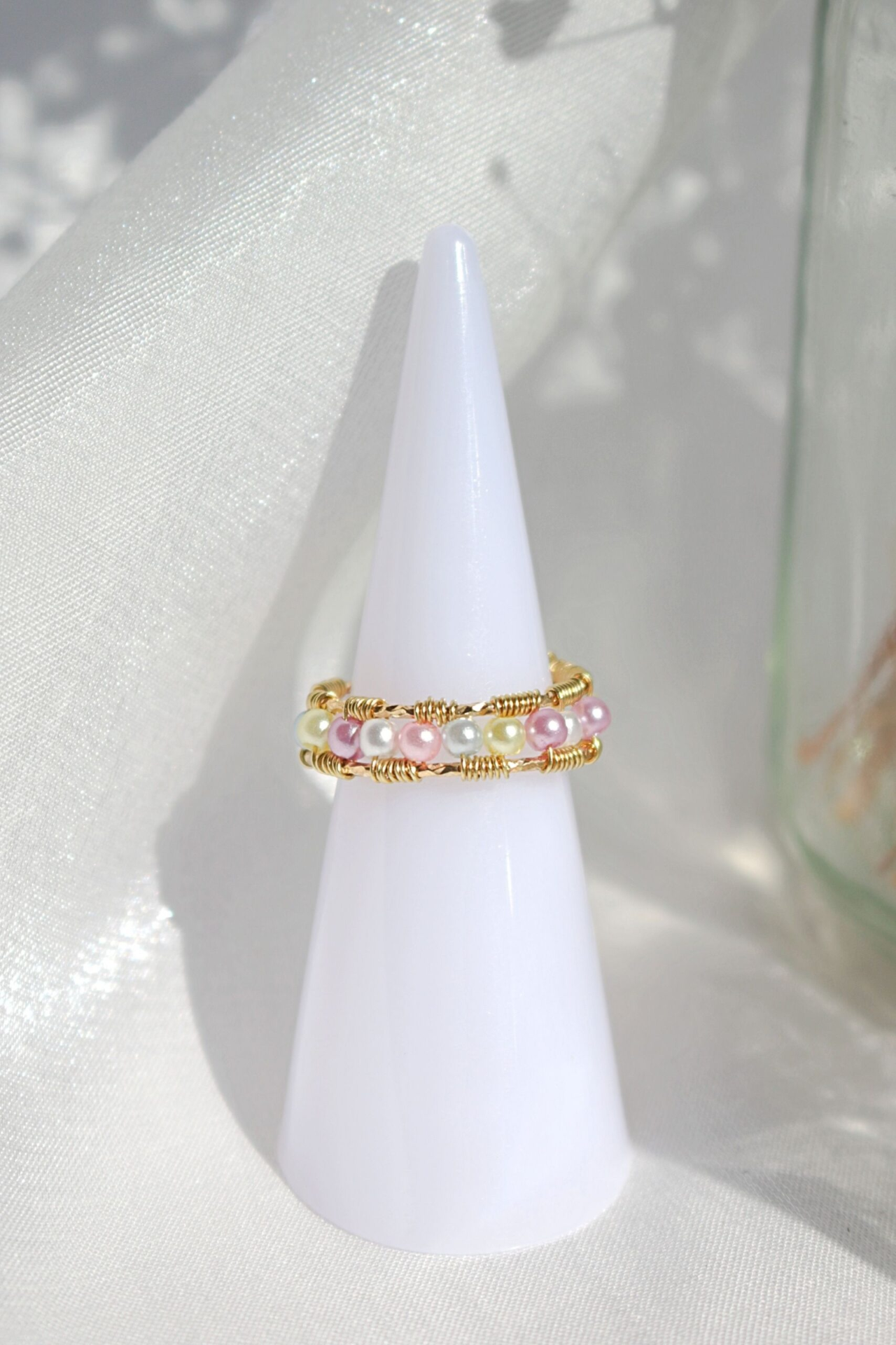 "Pastel Vibes" | 18K Pastel Rainbow Hand Wired Band Ring