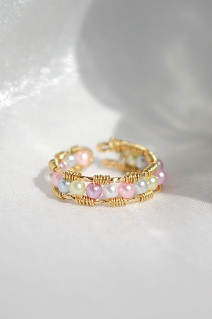 "Pastel Vibes" | 18K Pastel Rainbow Hand Wired Band Ring