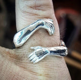 Hands-Embracing Love Ring
