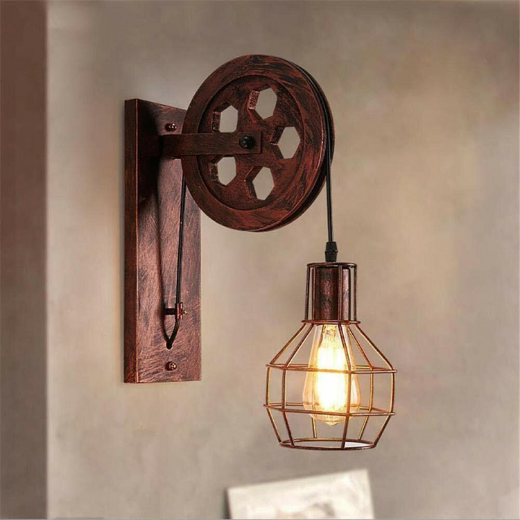 a light fixture on a wall