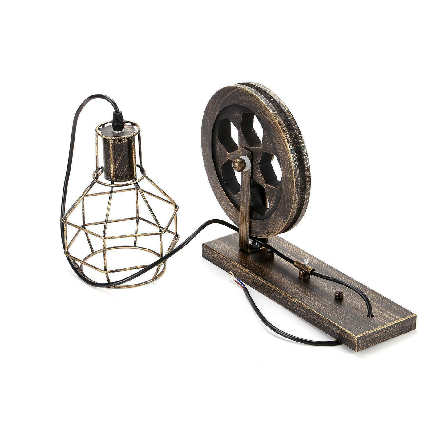 Wall Lamp Retro Wheel Light Rustic Vintage Pipe Industrial Steampunk Lighting~2231