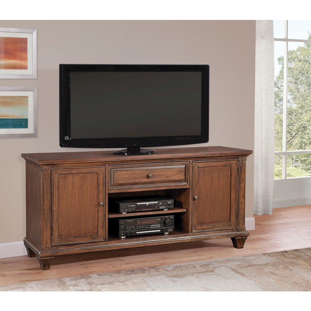 a tv on a stand