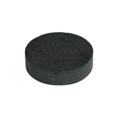 a black round object with a white background