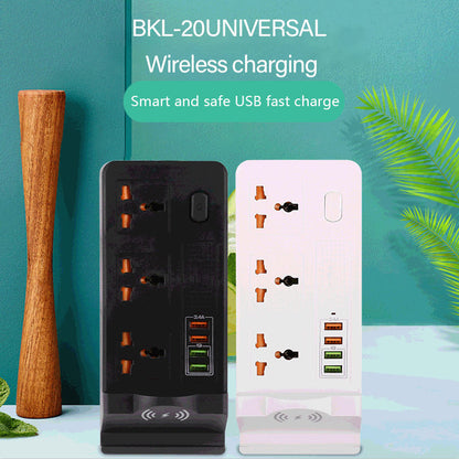 Home Universal Hole Row Plug Support Wireless Charging