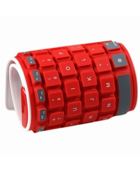 a red keyboard on a white background