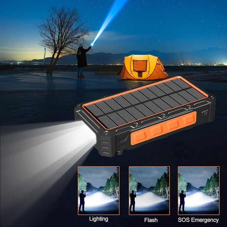 a solar panel with a flashlight