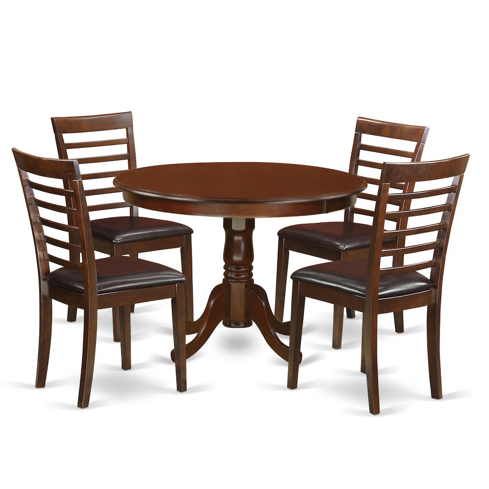 a table and chairs around it
