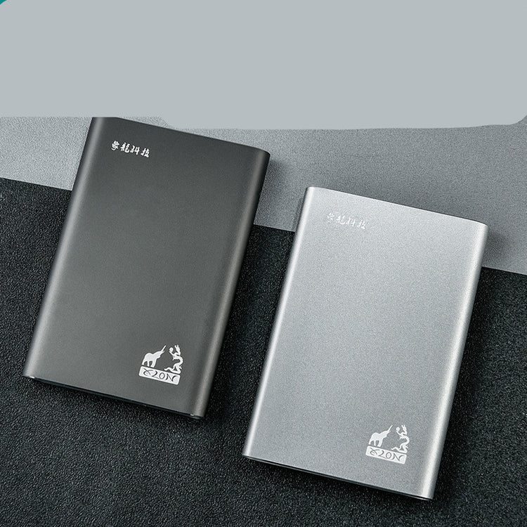 a couple of black and silver external hard drives
