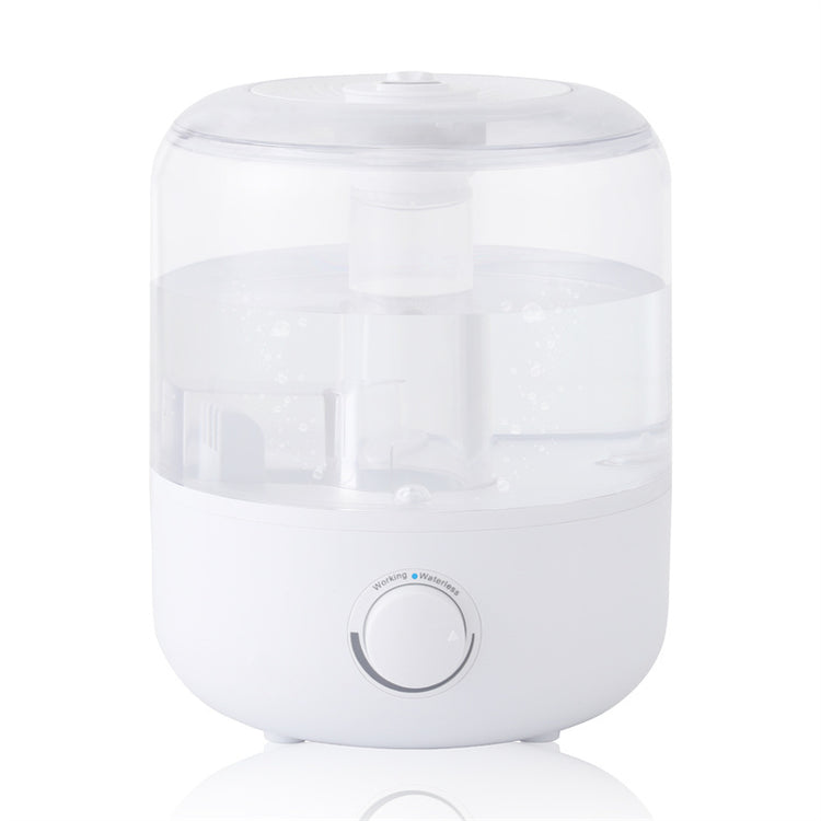 a white humidifier with a clear plastic cover