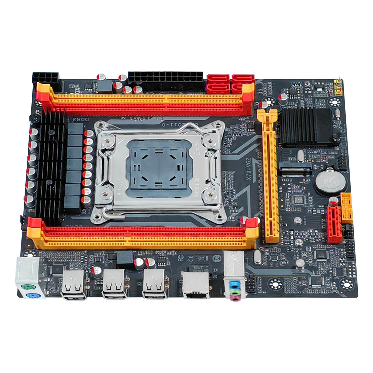 a close up of a computer motherboard