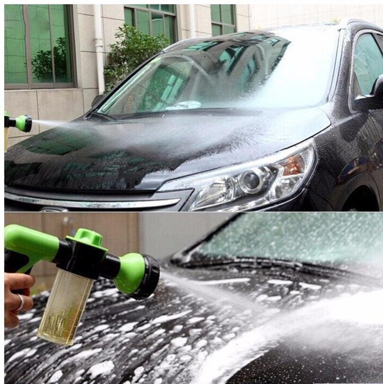 a car with a water gun