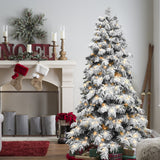 Pre-Lit Snowy Pine Artificial Christmas Tree with Warm White LEDs