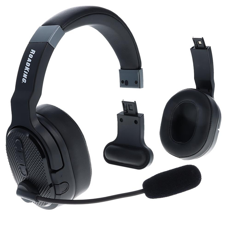 a black headphones with a microphone