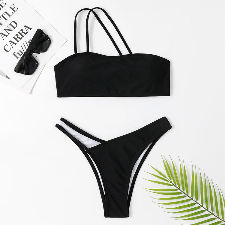 a black garment and a leaf