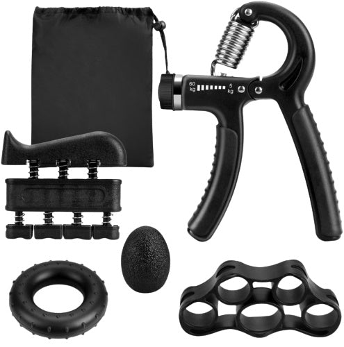 a black hand gripper and a bag