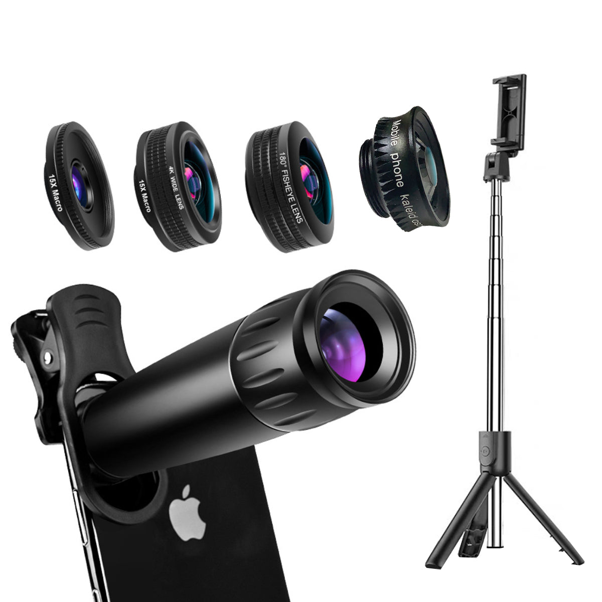 a camera lens and a phone