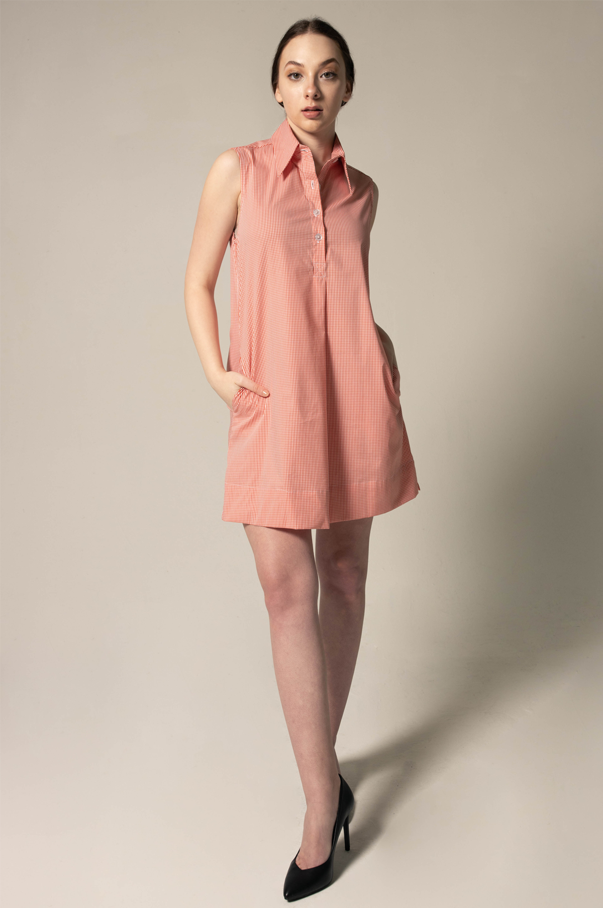 a woman in a dress