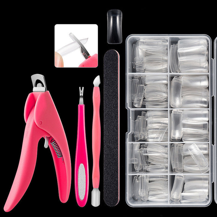a pink nail clippers and a plastic case