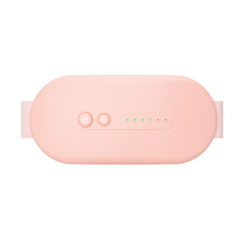 a pink rectangular device with green lights