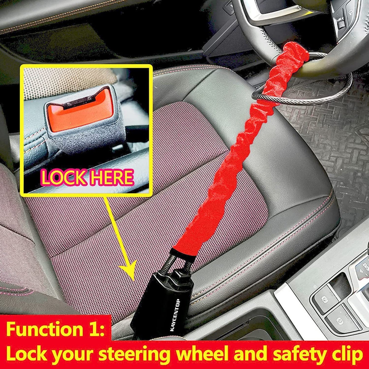 a safety belt in a car