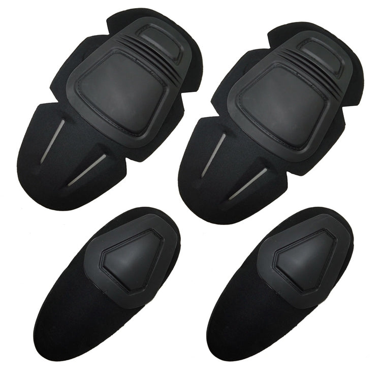 a group of black knee pads
