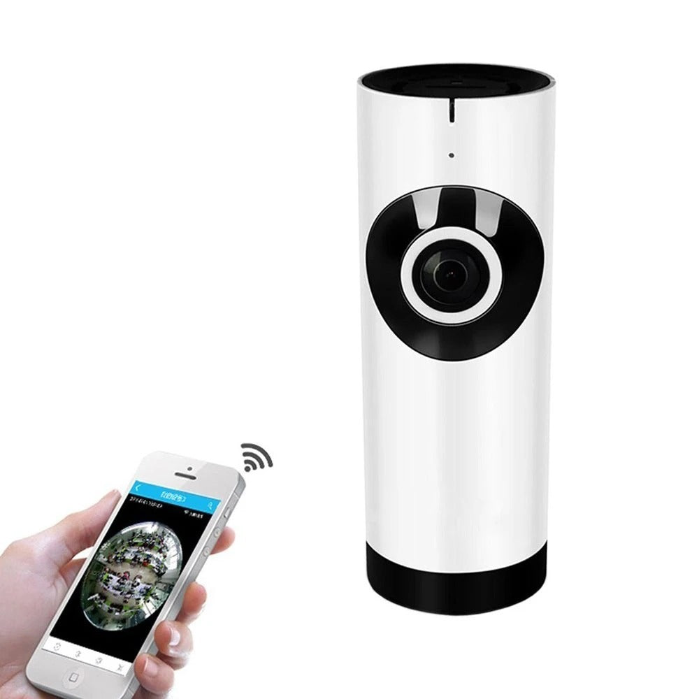 a hand holding a phone and a white camera