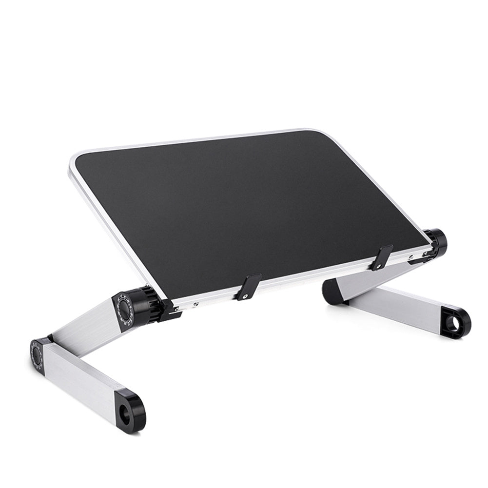 a black and silver laptop stand