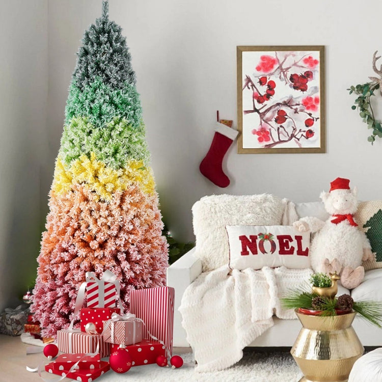 a christmas tree in a room