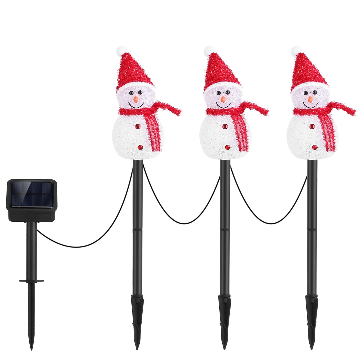 a group of snowman lights