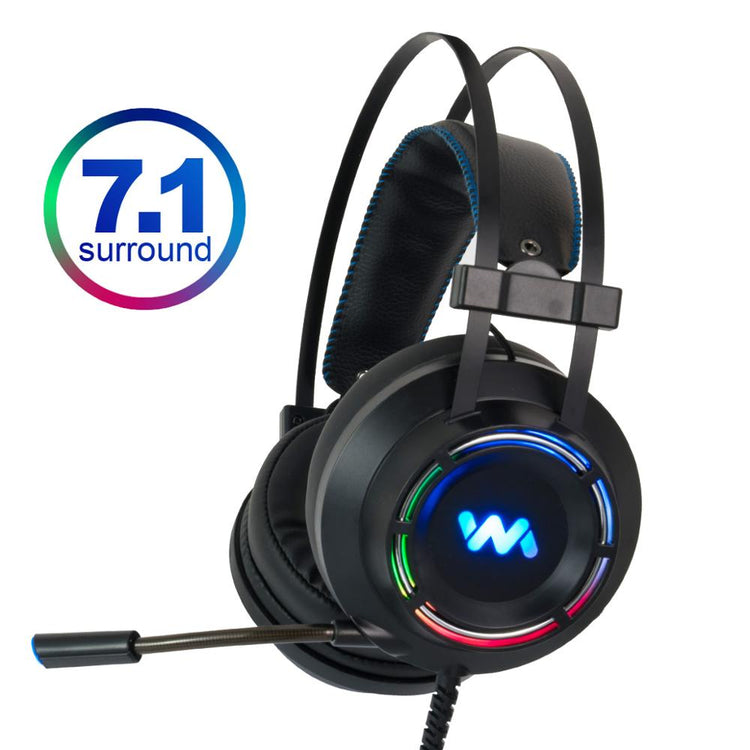 a black headphones with a microphone